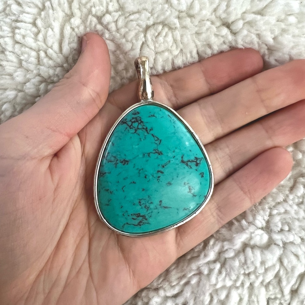 Premier Designs Jewelry Faux Turquoise Magnetic Clip Charm Necklace